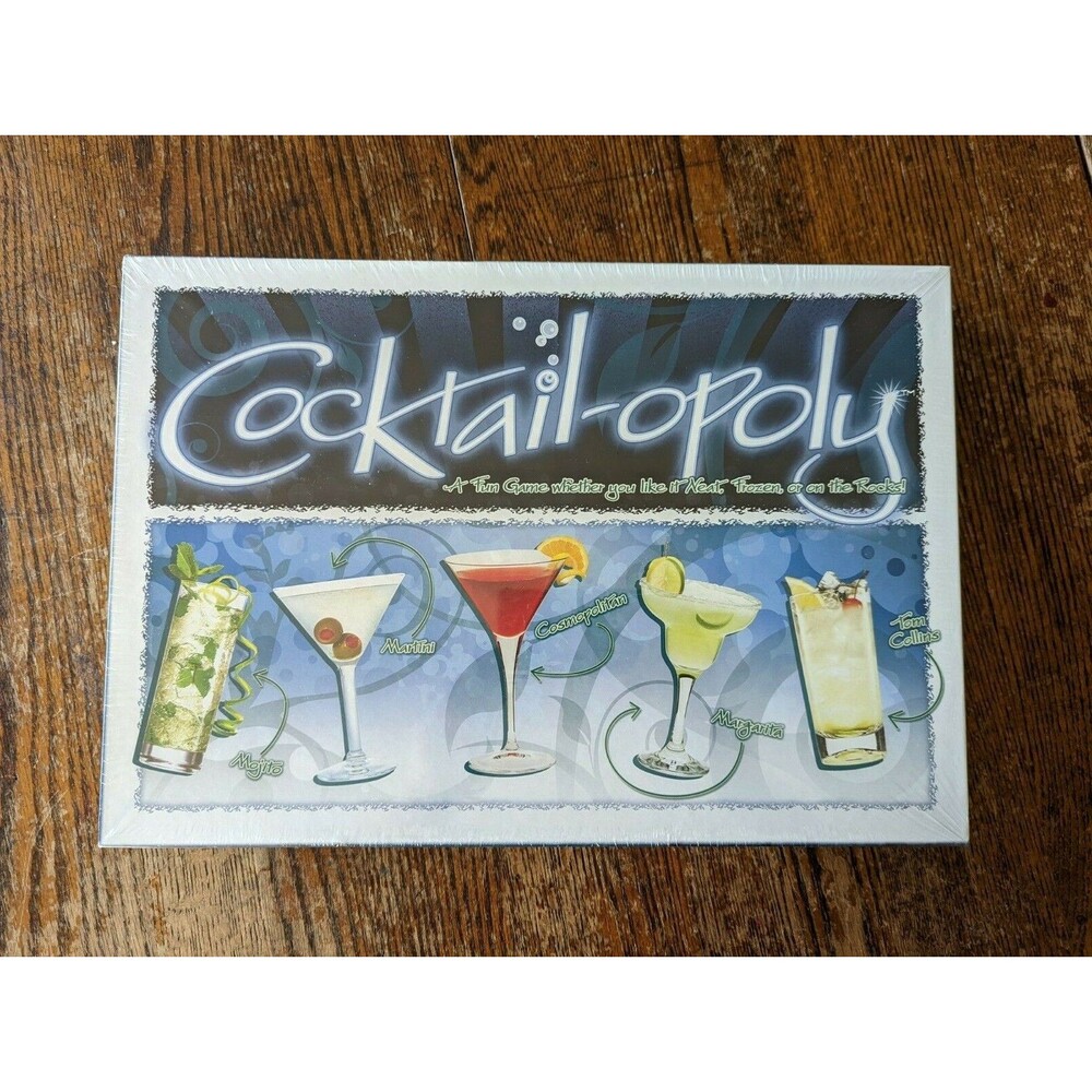 Cocktail-opoly Board Game Cocktail Monopoly Brand New Sealed Party Gift Drinking